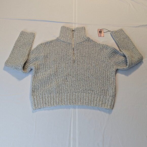 Sincerly Jules Sweaters - NWT Sincerely Jules Size Small Cropped Quarter Zip Sweater in Gray